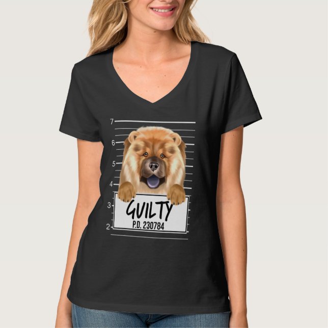 Chow Chow Mugshot Guilty Dog T-Shirt (Front)