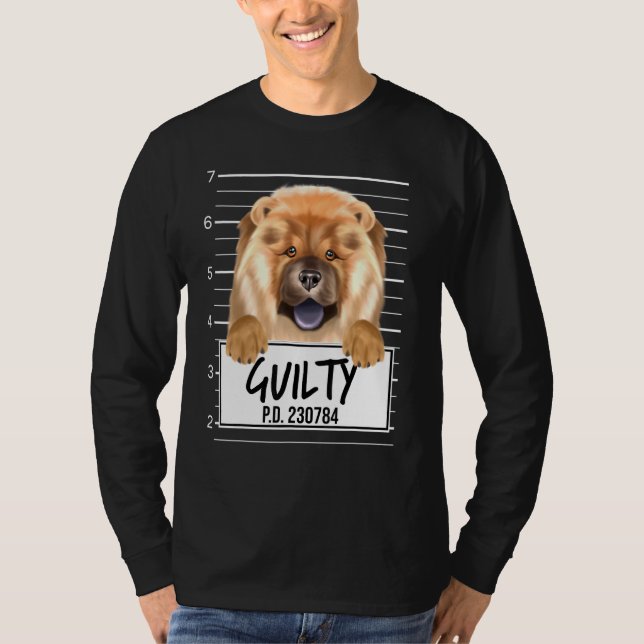 Chow Chow Mugshot Guilty Dog T-Shirt (Front)
