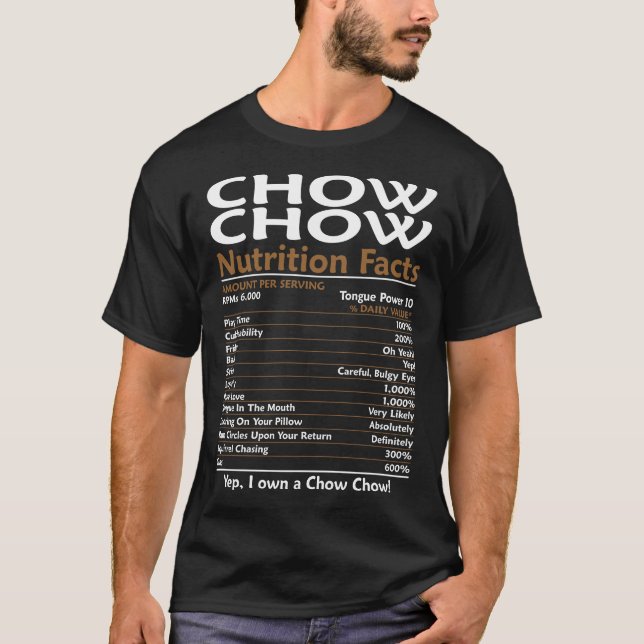 Chow Chow Nutrition Facts T-Shirt (Front)