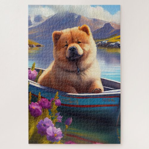 Chow Chow on a Paddle A Scenic Adventure Jigsaw Puzzle