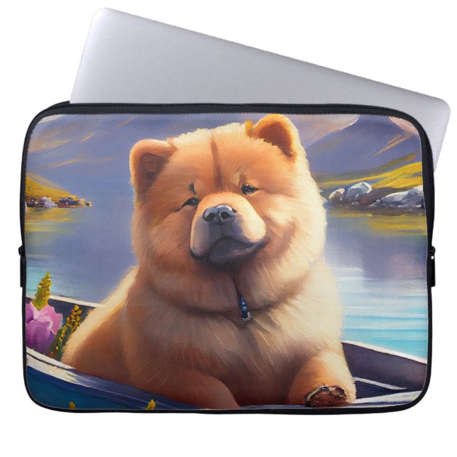 Chow Chow on a Paddle: A Scenic Adventure Laptop Sleeve (Front)