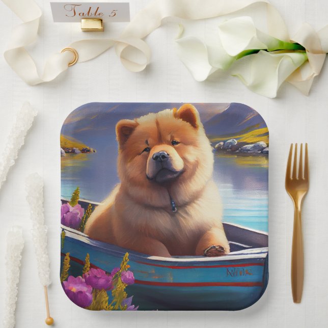 Chow Chow on a Paddle: A Scenic Adventure Paper Plates (Wedding)