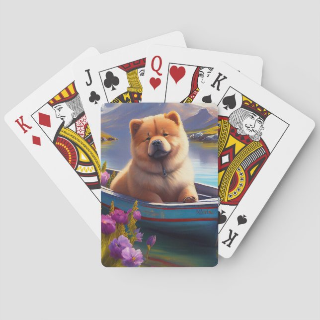 Chow Chow on a Paddle: A Scenic Adventure Poker Cards (Back)