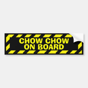 Chow chow on board yellow caution sticker