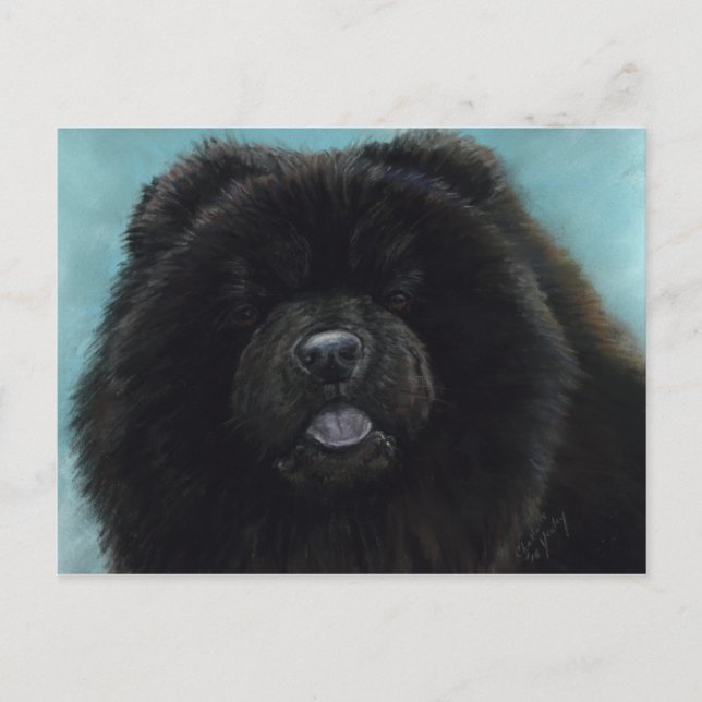 Chow Chow Original Dog Art Postcard (Front)