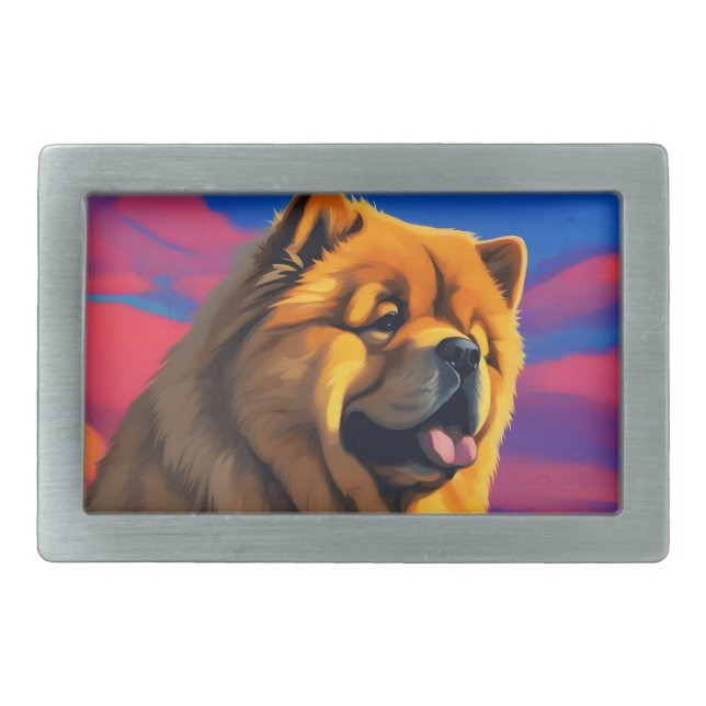 Chow Chow Painting Belt Buckle (Front)