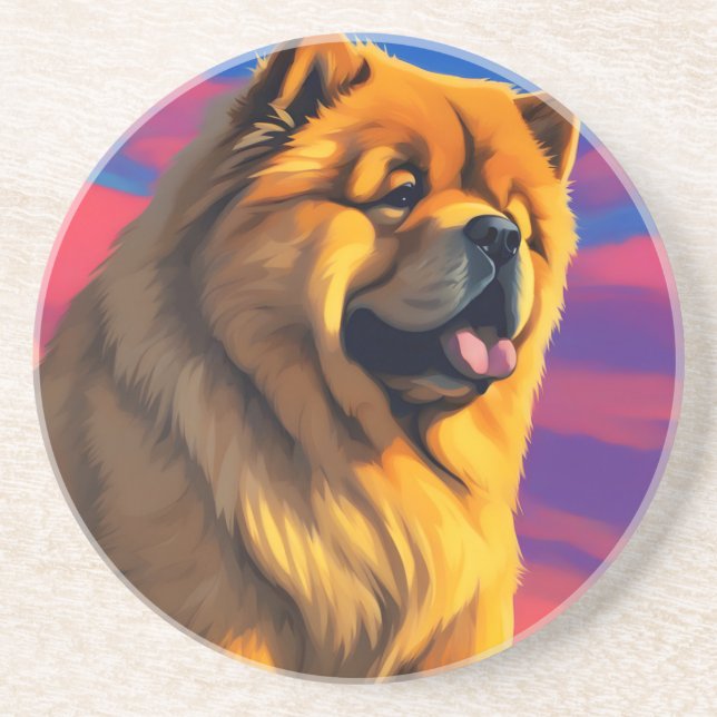 Chow Chow Painting Coaster (Front)