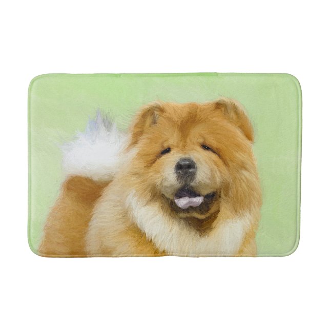Chow Chow Painting - Cute Original Dog Art Bath Mat (Front)