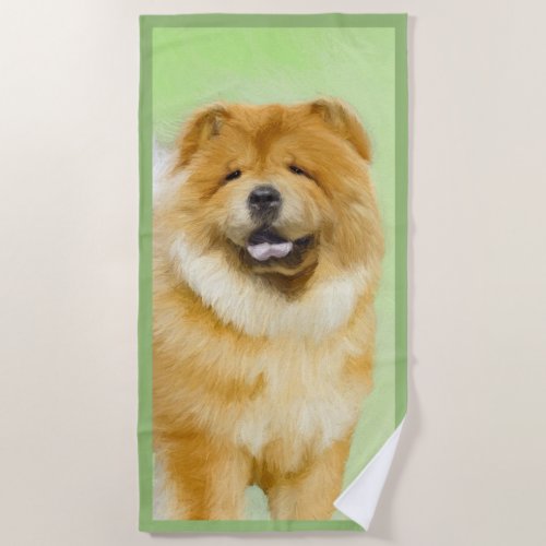 Chow Chow Painting _ Cute Original Dog Art Beach Towel