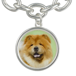 Chow Chow Painting - Cute Original Dog Art Bracelet