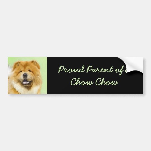 Chow Chow Painting _ Cute Original Dog Art Bumper Sticker