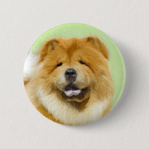 Chow Chow Painting - Cute Original Dog Art Button