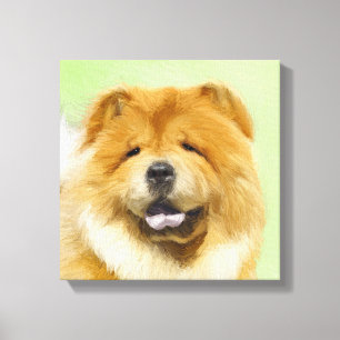 Chow Chow Painting - Cute Original Dog Art Canvas Print