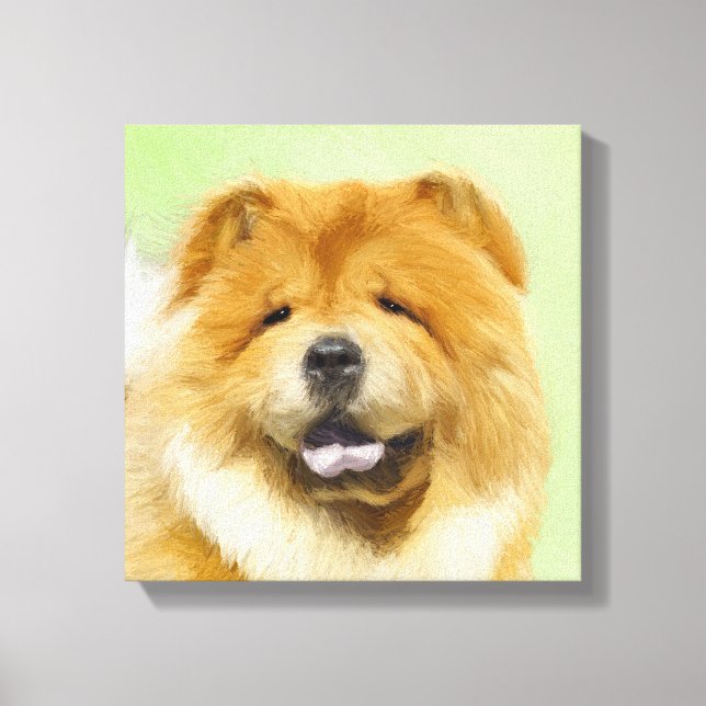Chow Chow Painting - Cute Original Dog Art Canvas Print (Front)