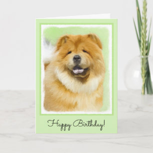 Chow Chow Painting - Cute Original Dog Art Card