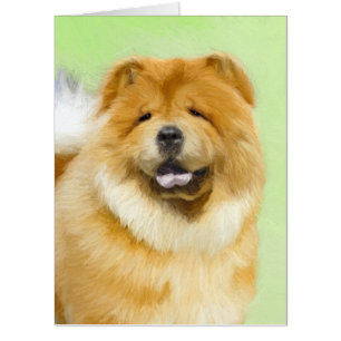 Chow Chow Painting - Cute Original Dog Art Card