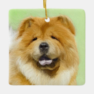 Chow Chow Painting - Cute Original Dog Art Ceramic Ornament