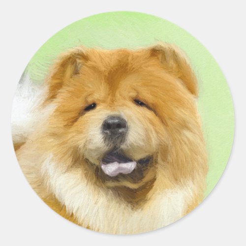 Chow Chow Painting _ Cute Original Dog Art Classic Round Sticker