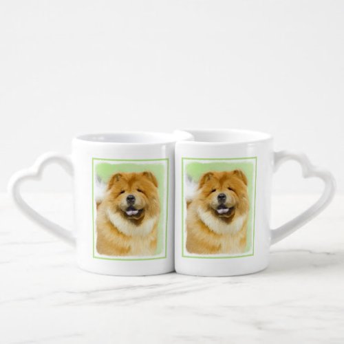 Chow Chow Painting _ Cute Original Dog Art Coffee Mug Set