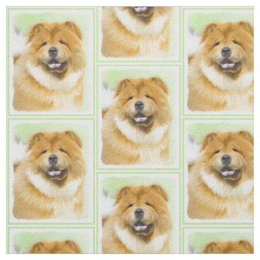 Chow Chow Painting - Cute Original Dog Art Fabric