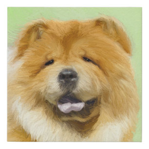 Chow Chow Painting - Cute Original Dog Art Faux Canvas Print