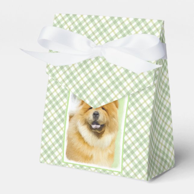 Chow Chow Painting - Cute Original Dog Art Favor Boxes (Front Side)