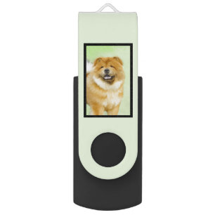 Chow Chow Painting - Cute Original Dog Art Flash Drive
