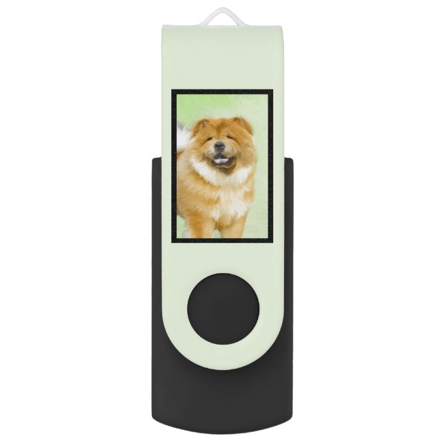 Chow Chow Painting - Cute Original Dog Art Flash Drive (Back (Vertical))