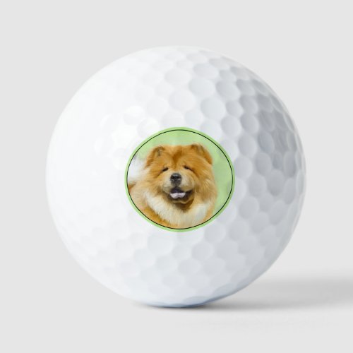 Chow Chow Painting _ Cute Original Dog Art Golf Balls