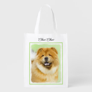 Chow Chow Painting - Cute Original Dog Art Grocery Bag