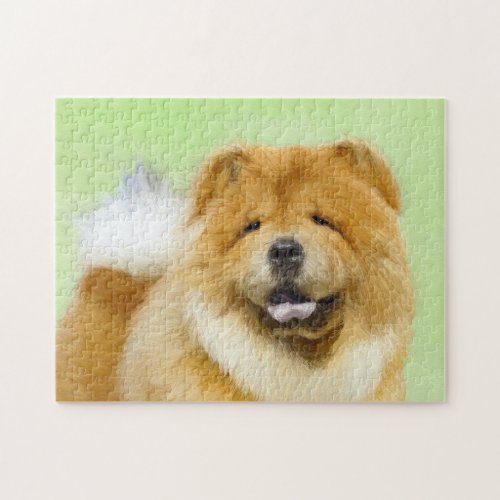 Chow Chow Painting _ Cute Original Dog Art Jigsaw Puzzle