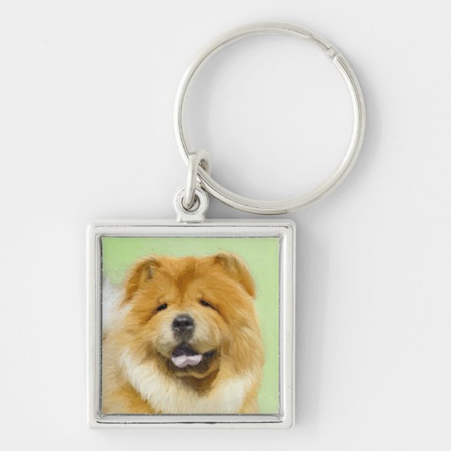 Chow Chow Painting - Cute Original Dog Art Keychain (Front)