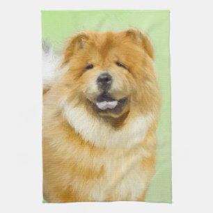 Chow Chow Painting - Cute Original Dog Art Kitchen Towel