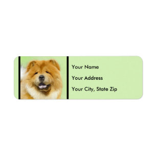 Chow Chow Painting - Cute Original Dog Art Label