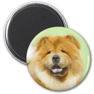 Chow Chow Painting - Cute Original Dog Art Magnet