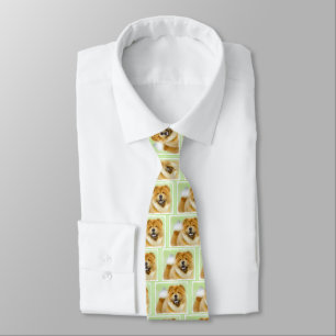 Chow Chow Painting - Cute Original Dog Art Neck Tie