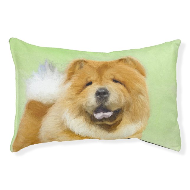 Chow Chow Painting - Cute Original Dog Art Pet Bed (Front)