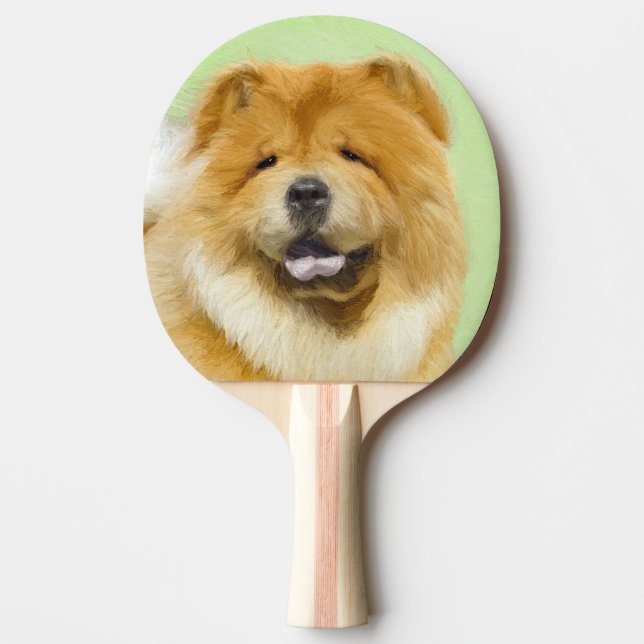 Chow Chow Painting - Cute Original Dog Art Ping Pong Paddle (Front)