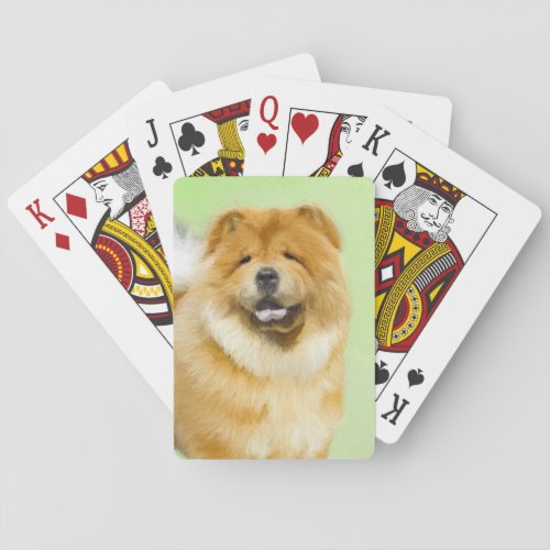 Chow Chow Painting _ Cute Original Dog Art Playing Cards