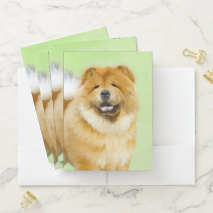Chow Chow Painting - Cute Original Dog Art Pocket Folder