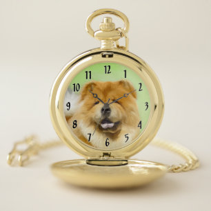 Chow Chow Painting - Cute Original Dog Art Pocket Watch