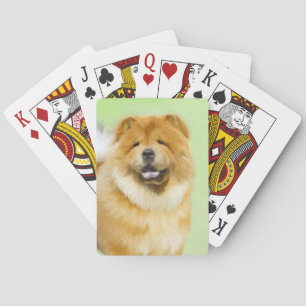 Chow Chow Painting - Cute Original Dog Art Poker Cards