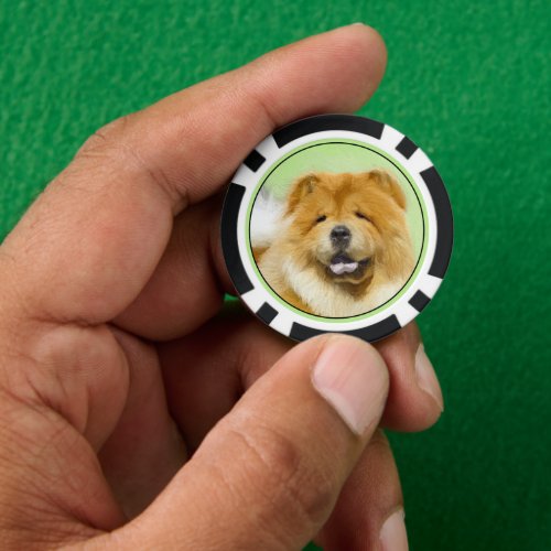Chow Chow Painting _ Cute Original Dog Art Poker Chips
