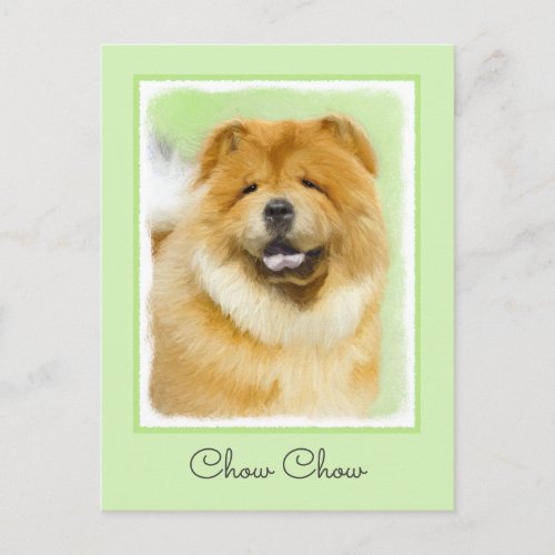 Chow Chow Painting _ Cute Original Dog Art Postcard