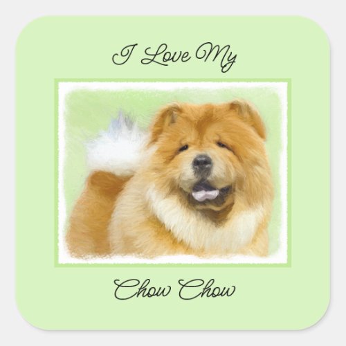 Chow Chow Painting _ Cute Original Dog Art Square Sticker