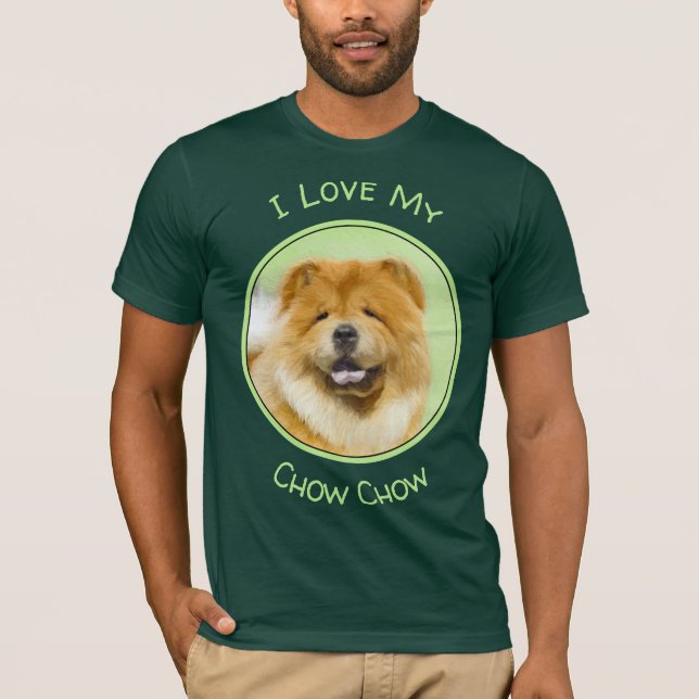 Chow Chow Painting - Cute Original Dog Art T-Shirt (Front)