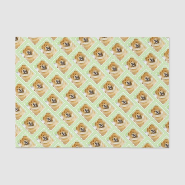 Chow Chow Painting - Cute Original Dog Art Tissue Paper (Front)