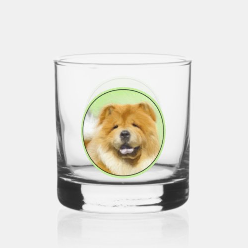 Chow Chow Painting _ Cute Original Dog Art Whiskey Glass