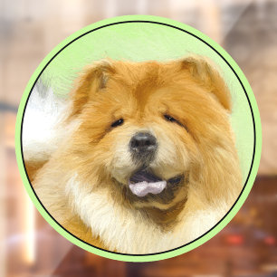 Chow Chow Painting - Cute Original Dog Art Window Cling
