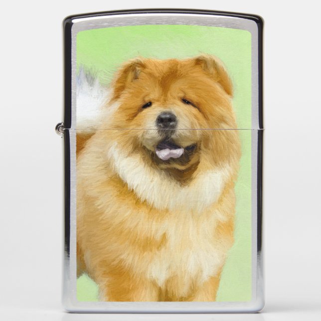 Chow Chow Painting - Cute Original Dog Art Zippo Lighter (Front)